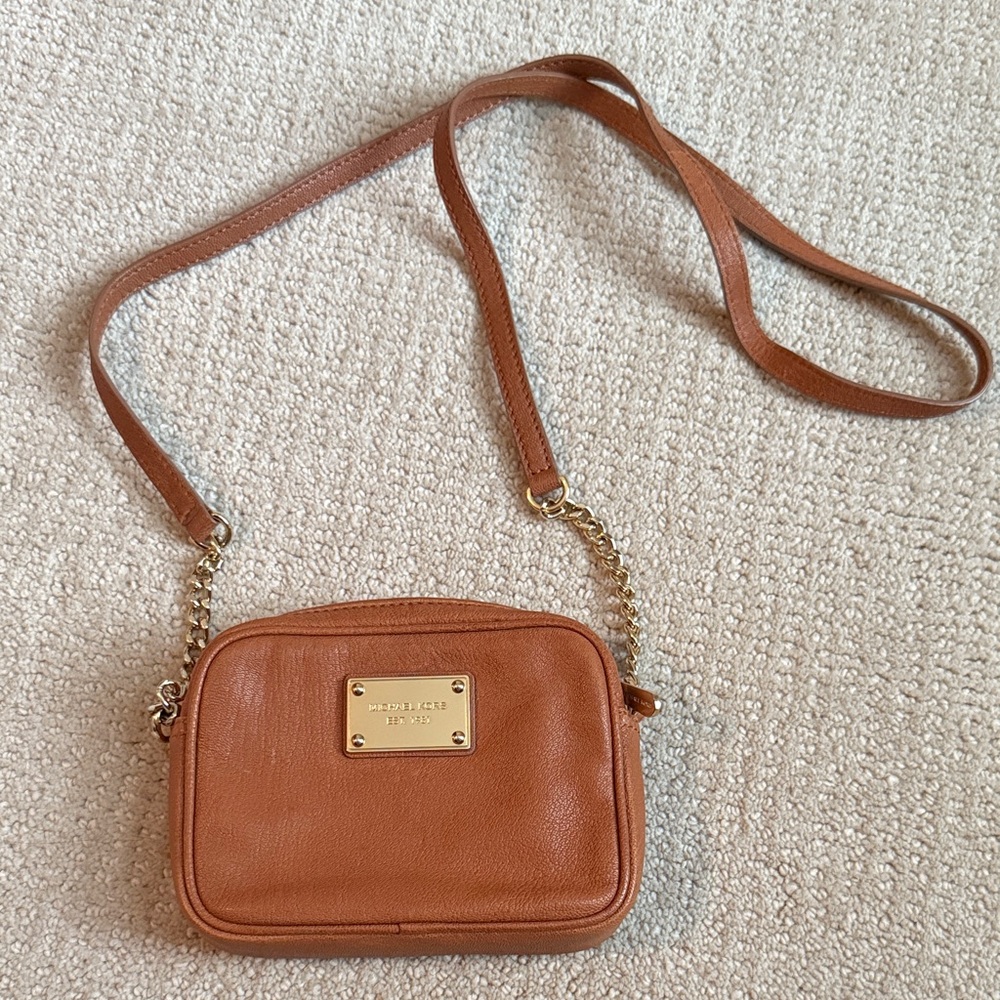 Michael Kors Brown Leather Crossbody Bag